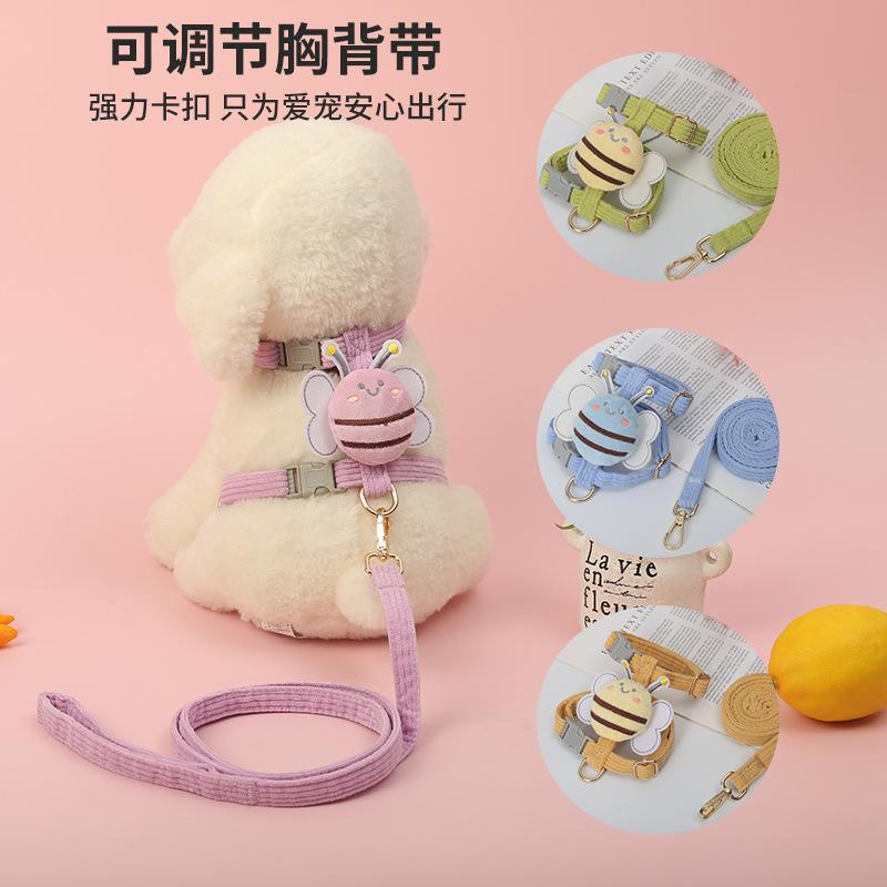 pet lightweight chest and back dog bee chest strap dog leash dog out hand holding rope small and medium-sized dogs chest full figure