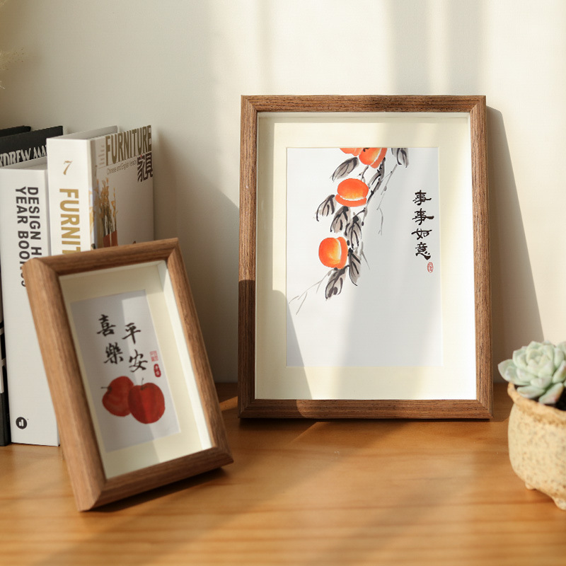 Creative wooden DIY photo frame and picture frame display stand decoration, simple and modern home photo display stand, storage, organization and beautification of living space, wooden photo frame pic 1