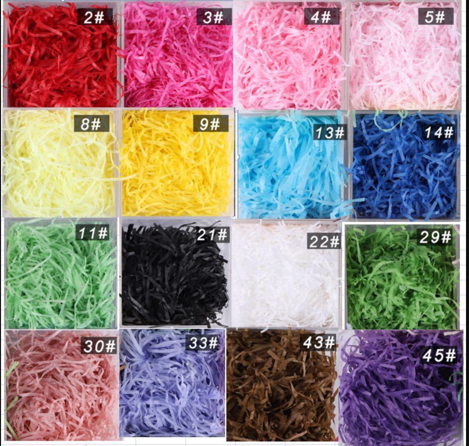 raffia silk paper shredded paper colored paper silk celebration ceremony products fruit wedding candies box filler 20g full figure