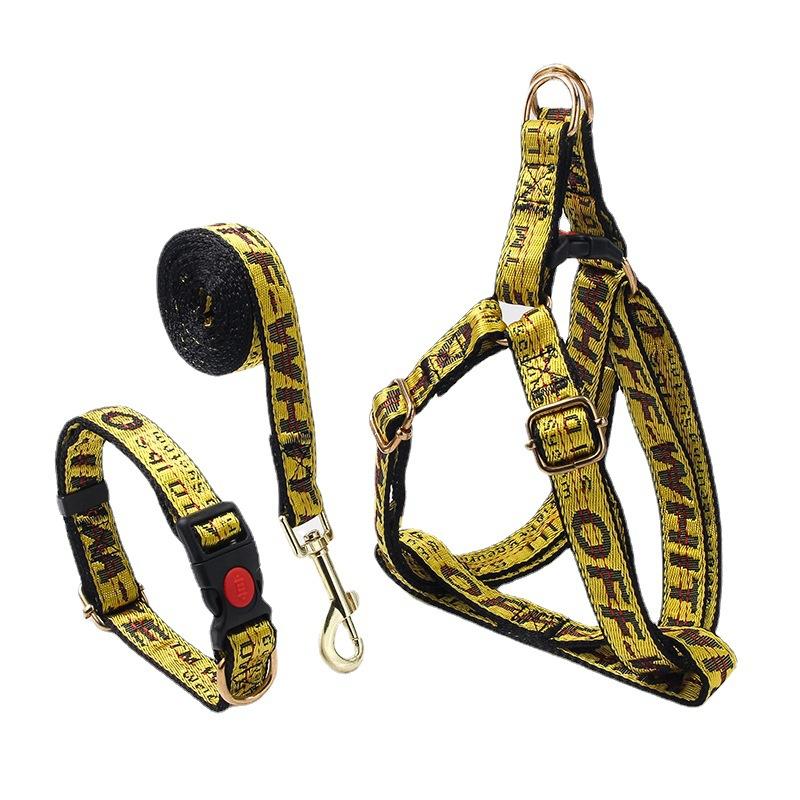 factory direct supply fashion brand letters pet dog traction belt medium large dog chest and back rope (double nylon) Item Picture
