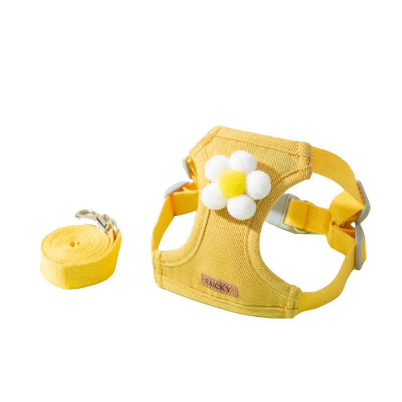 pet vest hand holding rope dog cartoon three-dimensional accessories teddy dog leash  out anti breaking loose chest and back Item Picture