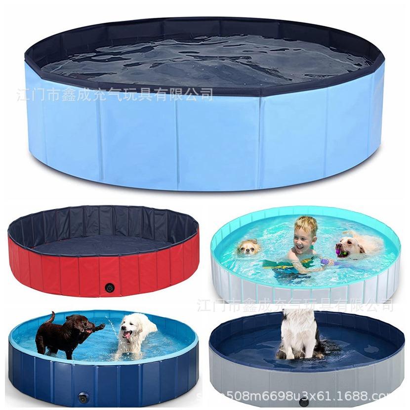 factory pvc pet pool cross-border red dog folding bath pool swimming pool dog pool pet bathtub