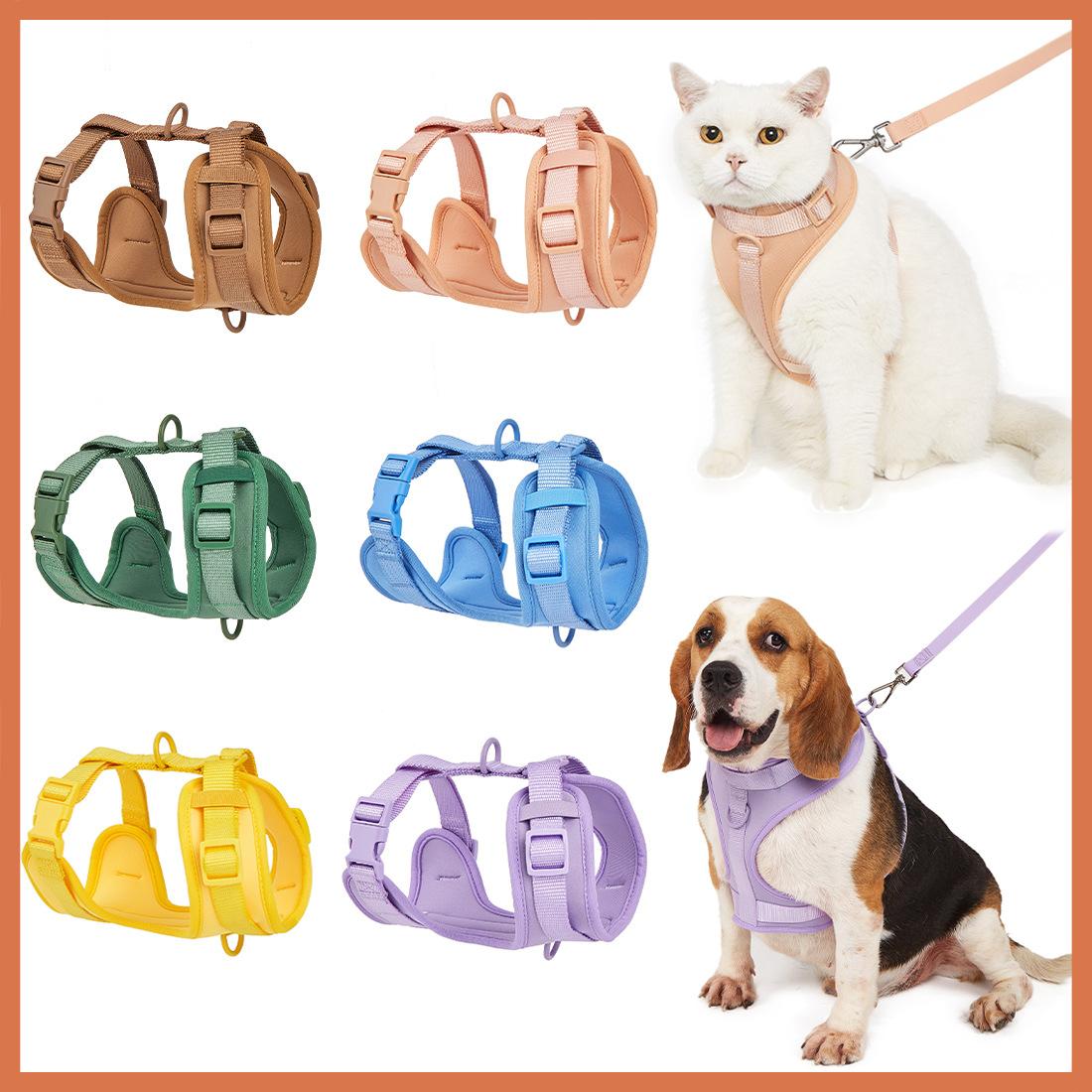 pet harness vest-style small and medium-sized dogs dog rope leash chest and back reflective dog chain anti breaking loose dog leash full figure