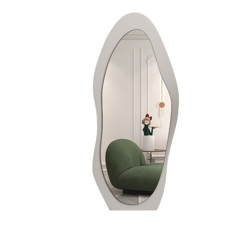 Vintage full-length mirror, home floor-standing mirror, internet-famous irregular-shaped mirror, wall-mounted high-end dressing mirror, bedroom fitting mirror, bathroom mirror, LED mirror, smart makeup mirror, bathroom mirror Item Picture