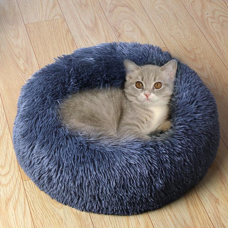 pet bed factory direct supply cat nest mat kennel plush round winter warm dog bed pet bed cat nest