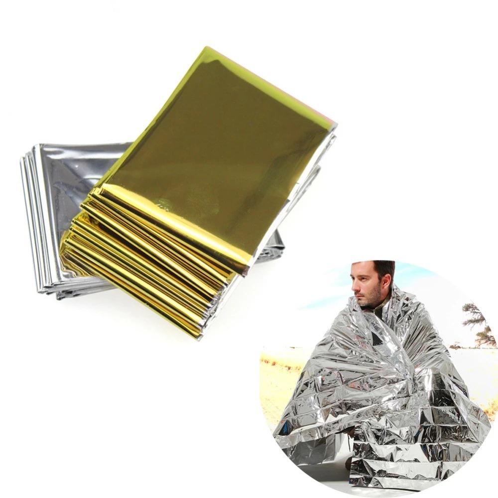 outdoor emergency pet thermal blanket golden silver survival blanket sunscreen blanket emergency blanket