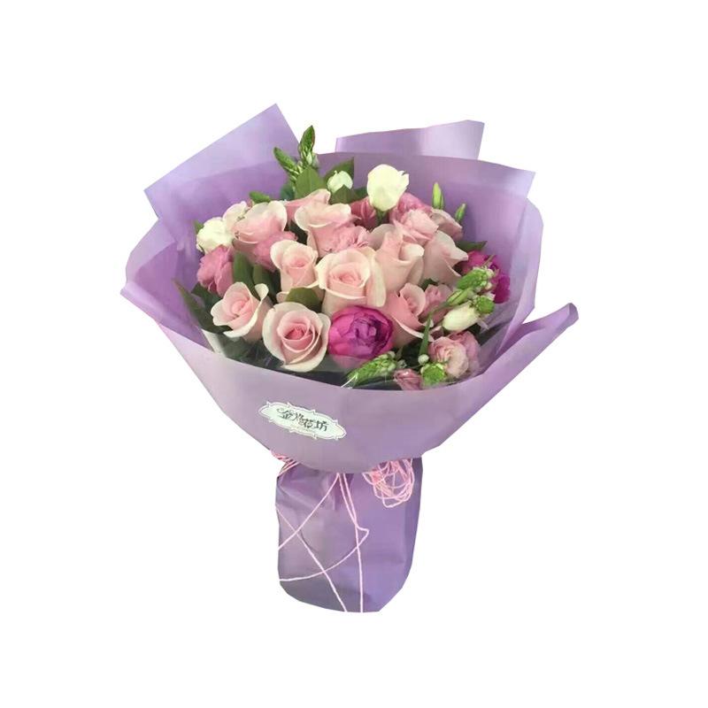 520 mother's day waterproof korean plain paper bouquet semi-transparent printed cellophane color dacal paper flowers wrapping paper wholesale factory Specification drawing