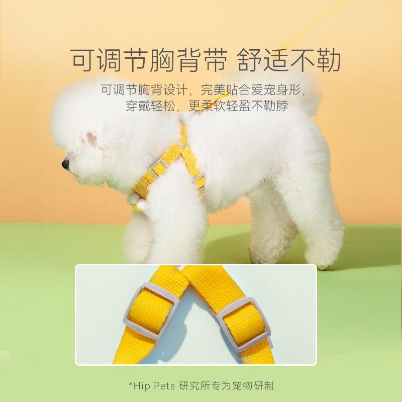 pet vest hand holding rope dog cartoon three-dimensional accessories teddy dog leash  out anti breaking loose chest and back details Picture