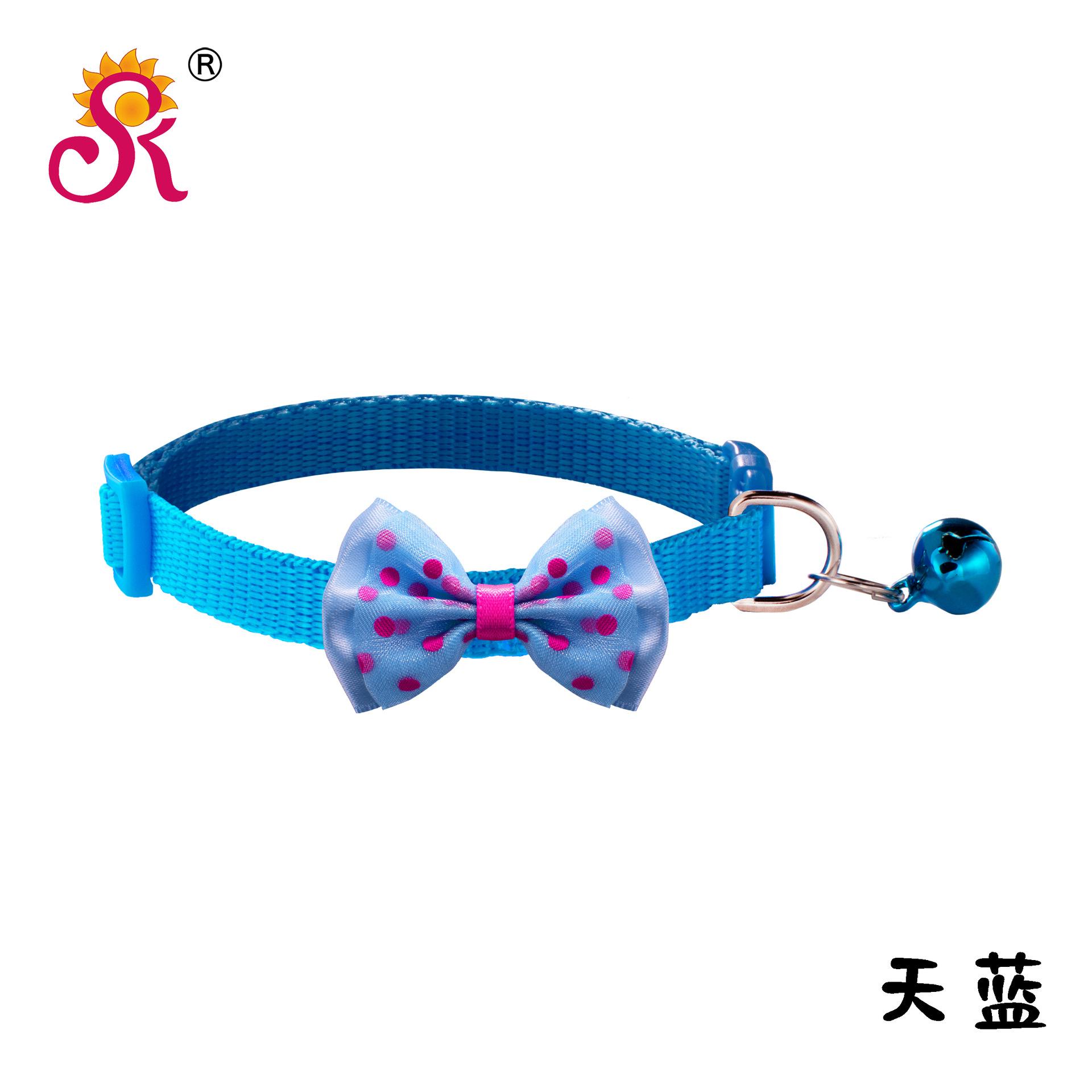 1.0 bowknot pet dog collar  collar bell collar high quality color buckle large quantity in stock factory store details Picture