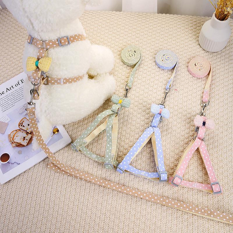 Pet Dog Cartoon Hand Holding Rope Anti Breaking Loose Teddy Bichon Chest and Back Dog Walking Chain Breathable Pet Supplies full figure