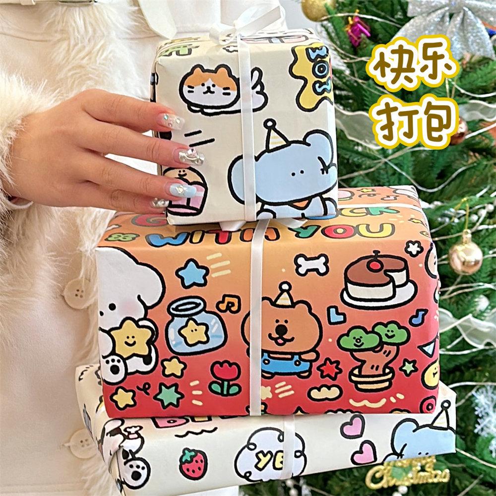 tengyi joint-name original creative graffiti wrapping paper good-looking cute cartoon gift outer packing paper baling paper Specification drawing
