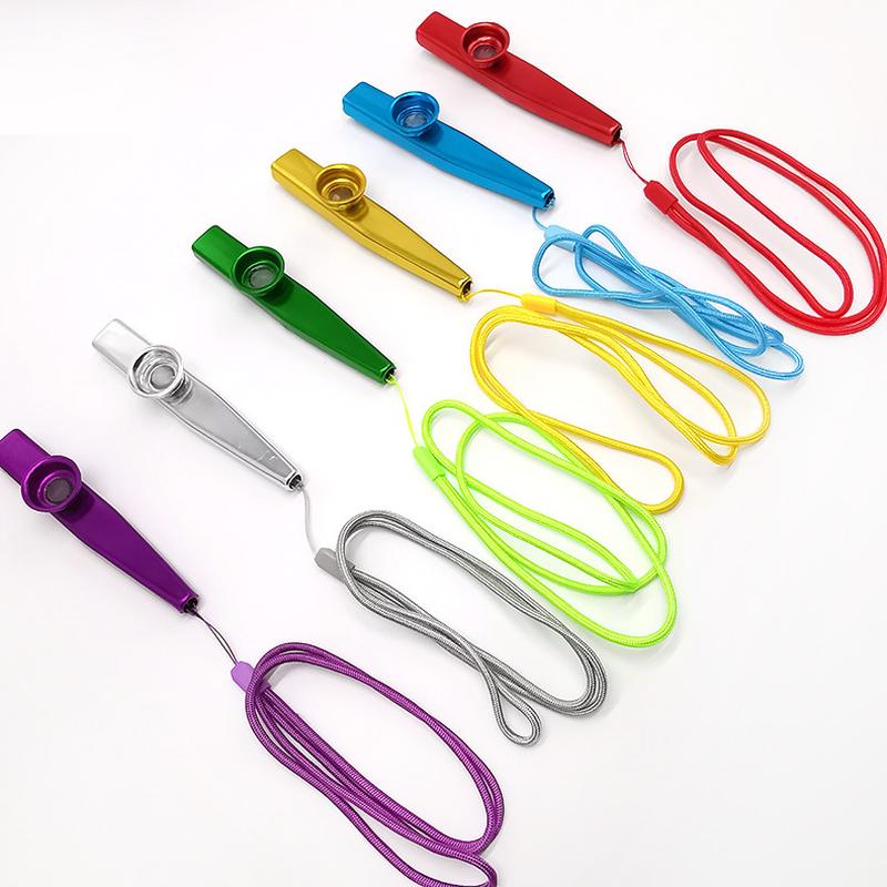 Cultivate Musical Sense Metal Early Eduion Teaching Aids Children's Toys Orff Musical Instrument with Rope Paper Tube Kazoo Kazoo details Picture