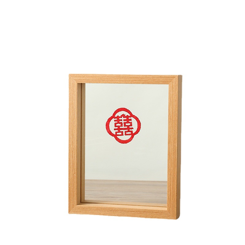 Creative wooden DIY photo frame and picture frame display stand decoration, simple and modern home photo display stand, storage, organization and beautification of living space, wooden photo frame Item Picture