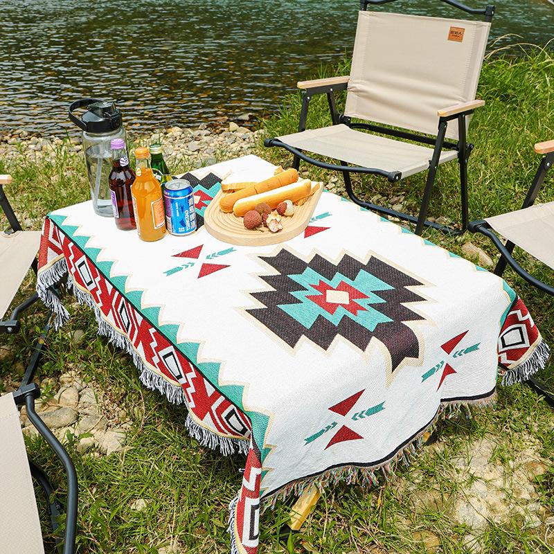 nordic style sucre outdoor camping blanket rv outdoor travel tablecloth sofa cover multi-functional decorative blanket
