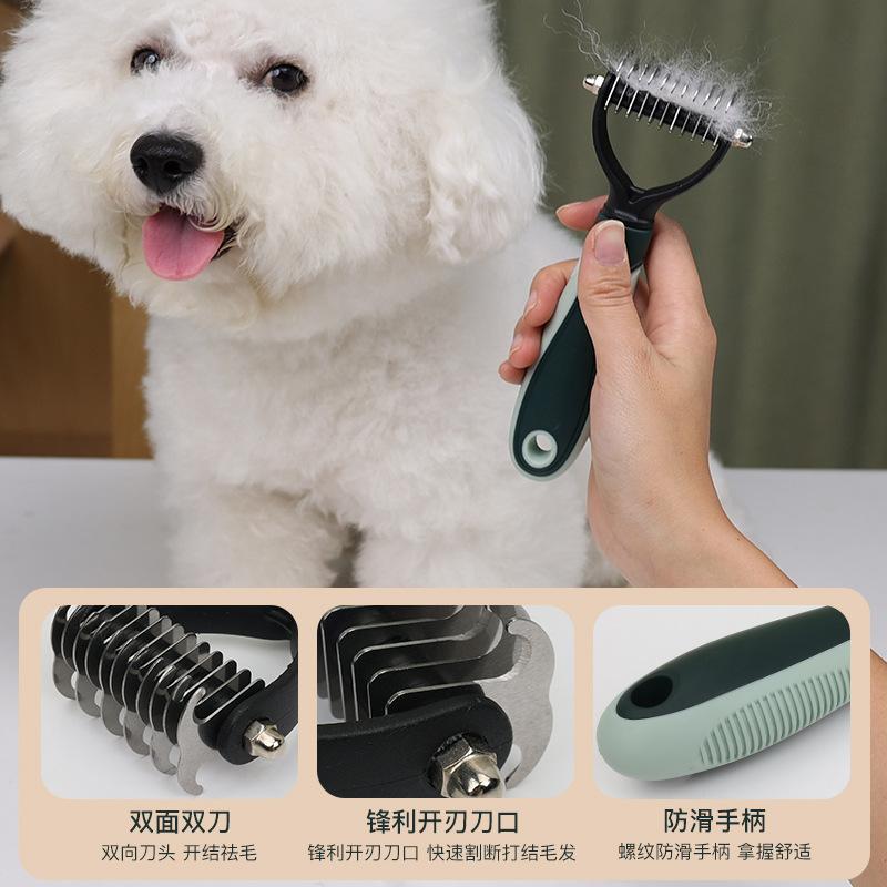 pet comb suit  and dog beauty scissors hair removal needle comb bath brush knot untying comb  bowl dog basin toothbrush Application Scenario