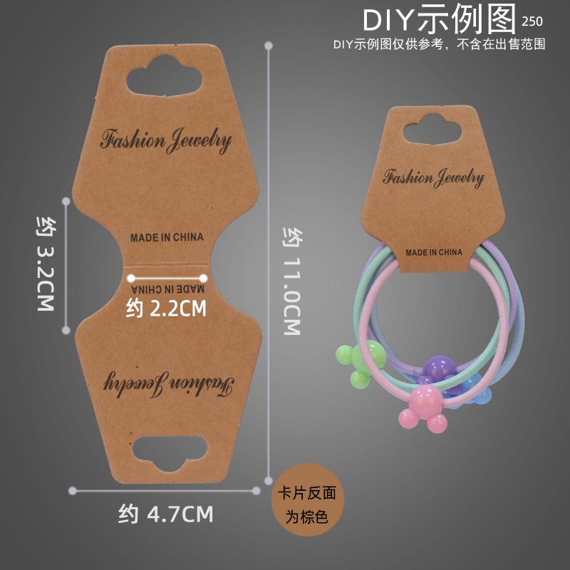 simple 100 pieces/tie color printing paperboard bodhi beads bracelet card hair rope hair ring hanging hole folding card paper Application Scenario