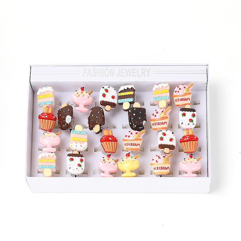 cross-border amazon hot selling soft rubber tpr ice cream led light children party resin children luminous ring Item Picture