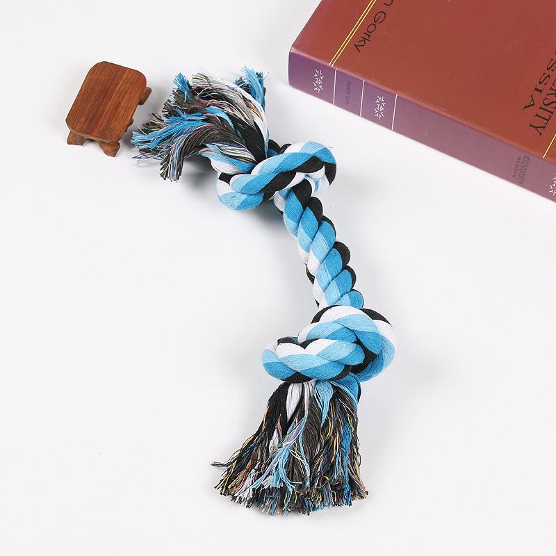 Manufacturers Can Customize Pet Dog Chewing Rope Toy Dog Bends and Hitches Molar Long Lasting Double Knot Medium and Large Dog Cotton Rope Toys