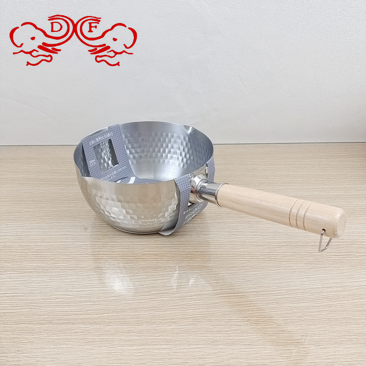 DF68244 wooden handle snow flat pot handle, anti-heat and anti-slip stainless steel handle, Japanese milk pot handle, soup pot DF TRADINGHOUSE Specification image
