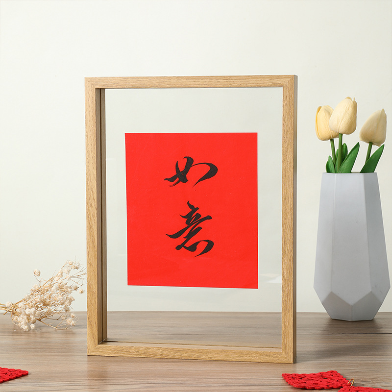 Creative wooden DIY photo frame and picture frame display stand decoration, simple and modern home photo display stand, storage, organization and beautification of living space, wooden photo frame Application Scenario