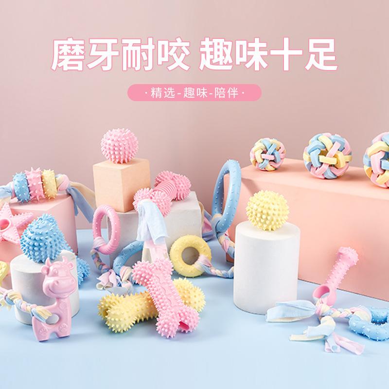 pet toy in stock wholesale bite-resistant molar rod tpr toy munchkin soothing chews teddy/golden retriever interactive training dog toy full figure
