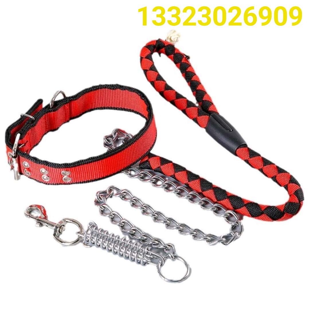 factory direct sales round rope spring iron chain golden retriever pet chain dog leash german shepherd anti-bite hand holding rope in stock wholesale Item Picture