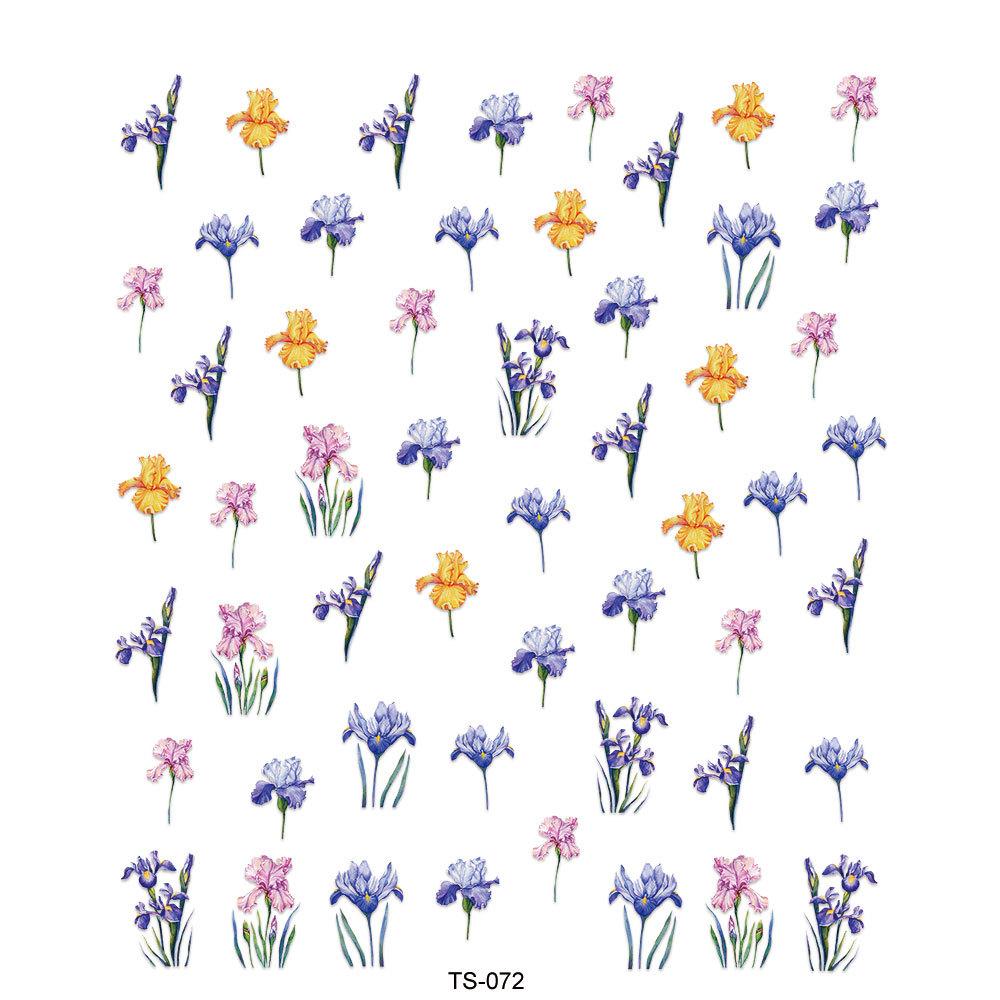 factory wholesale embossed nail stickers paper sweet hot fresh nail sticker 5d japanese spring garland stickers Item Picture