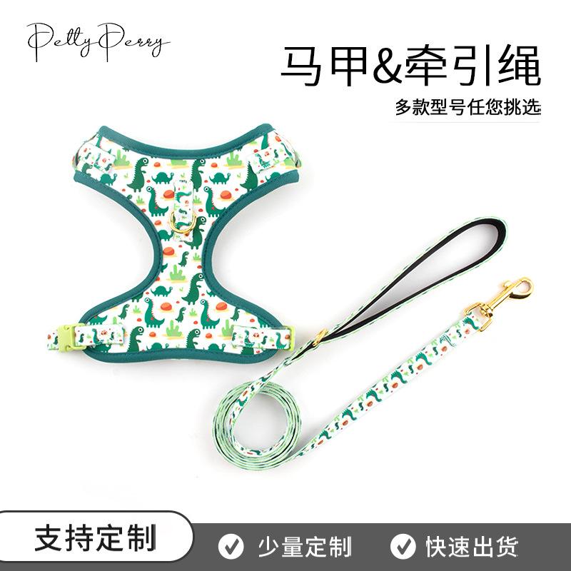 in stock dog chest and back breathable mesh pet's chest-back dog breast strap hand holding rope source factory wholesale full figure