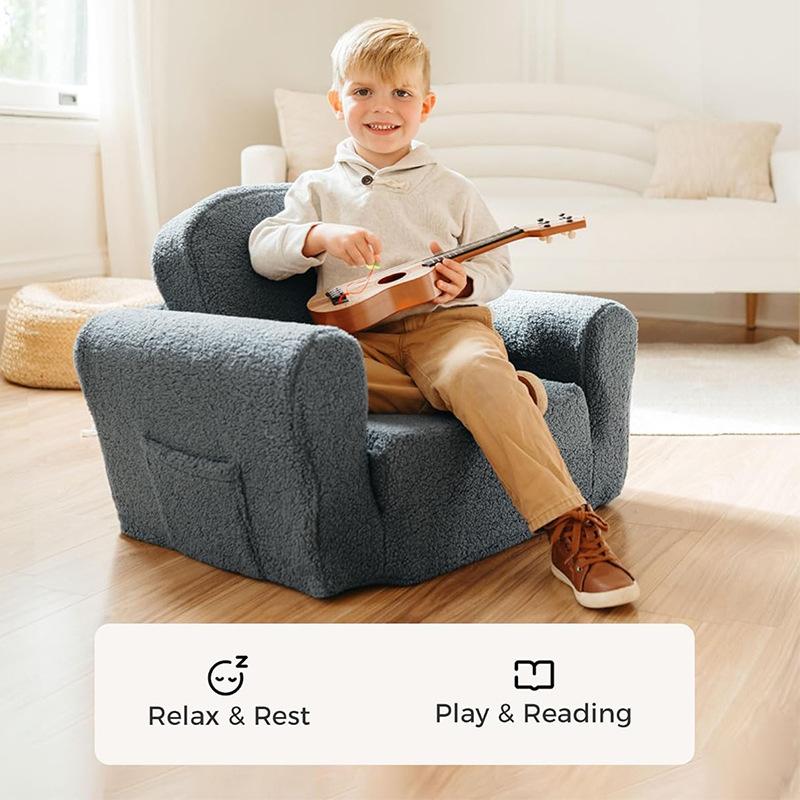 cute bear folding children's sofa sponge mat people pet universal sponge mat creative flannel sofa cartoon cross-border details Picture