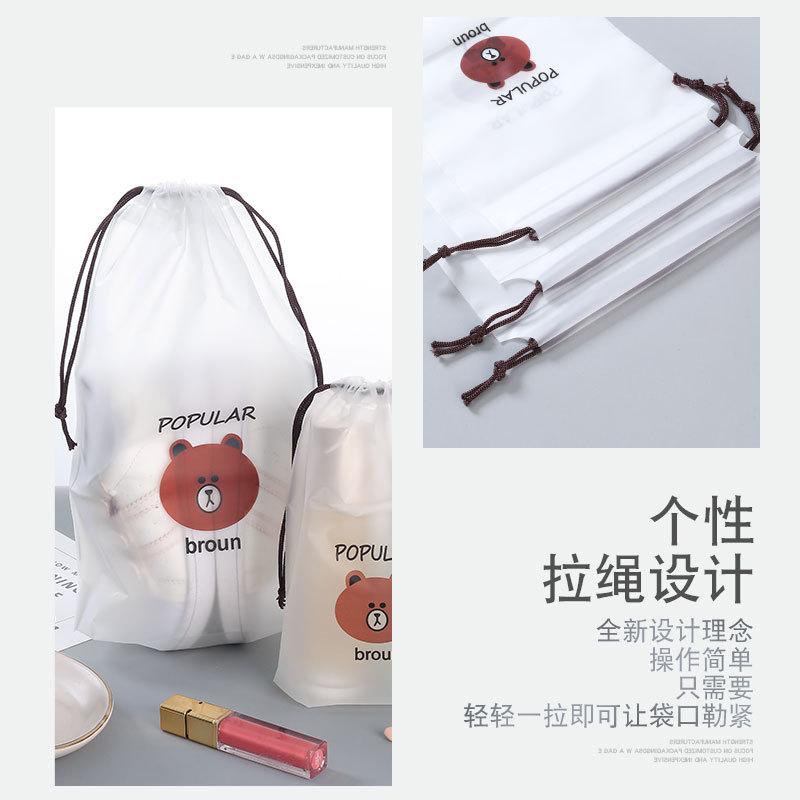 bear drawstring bag thickened travel home frosted buggy bag shoes cotton pads paper socks rope handle bag customizable logo Application Scenario