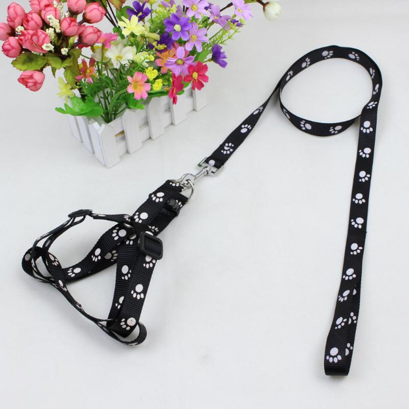 dogs and cats nylon footprints chest back cover hand holding rope pet dog traction chest back nylon footprints pet supplies wholesale Specification drawing