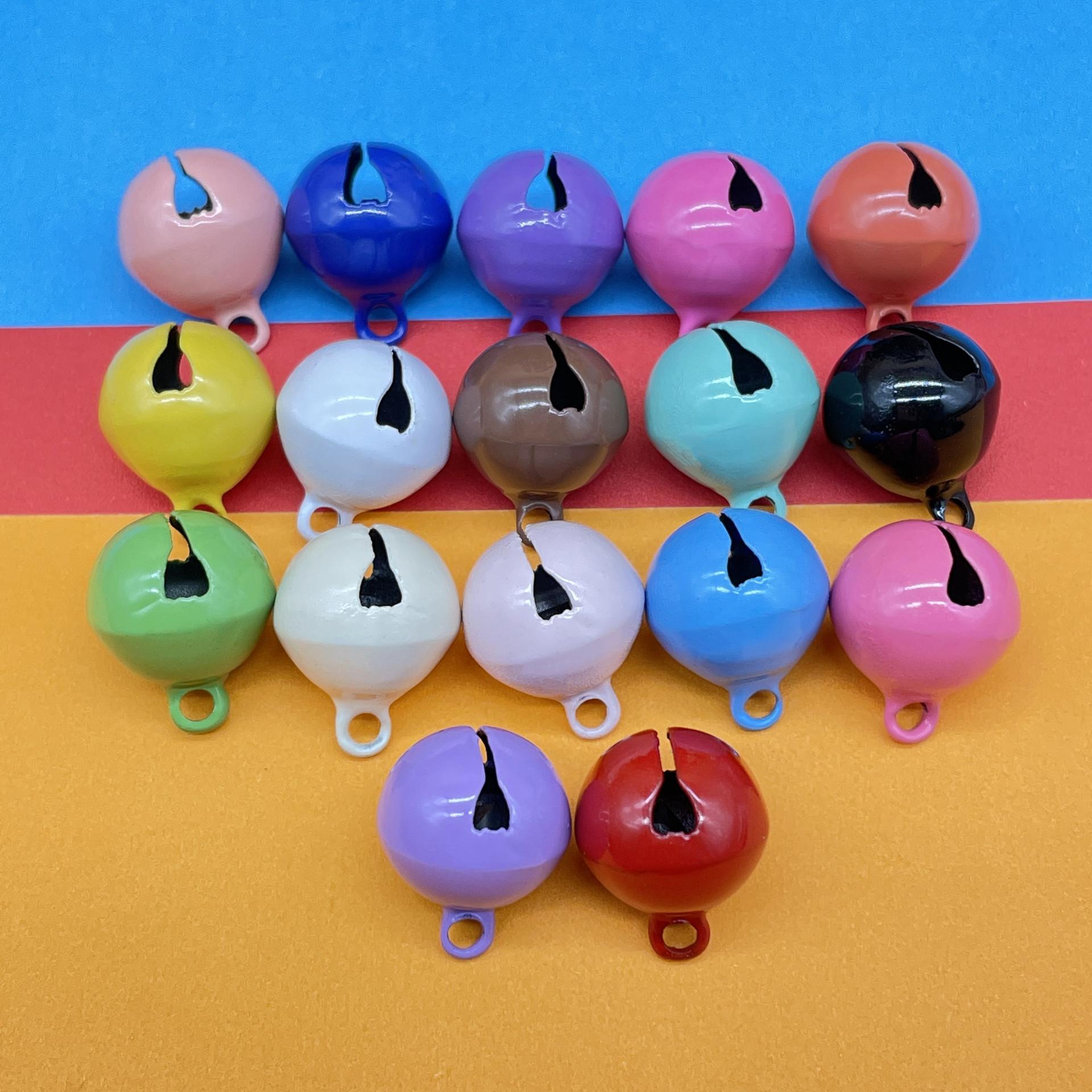 14mm candy color paint word bell christmas decorative keychain accessories diy metal color pet decorations Specification drawing