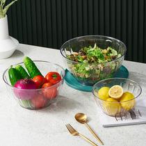 a73-76 with lid salad bowl transparent pet vegetables mixing bowl portable travel picnic organizing tableware bowl boxes