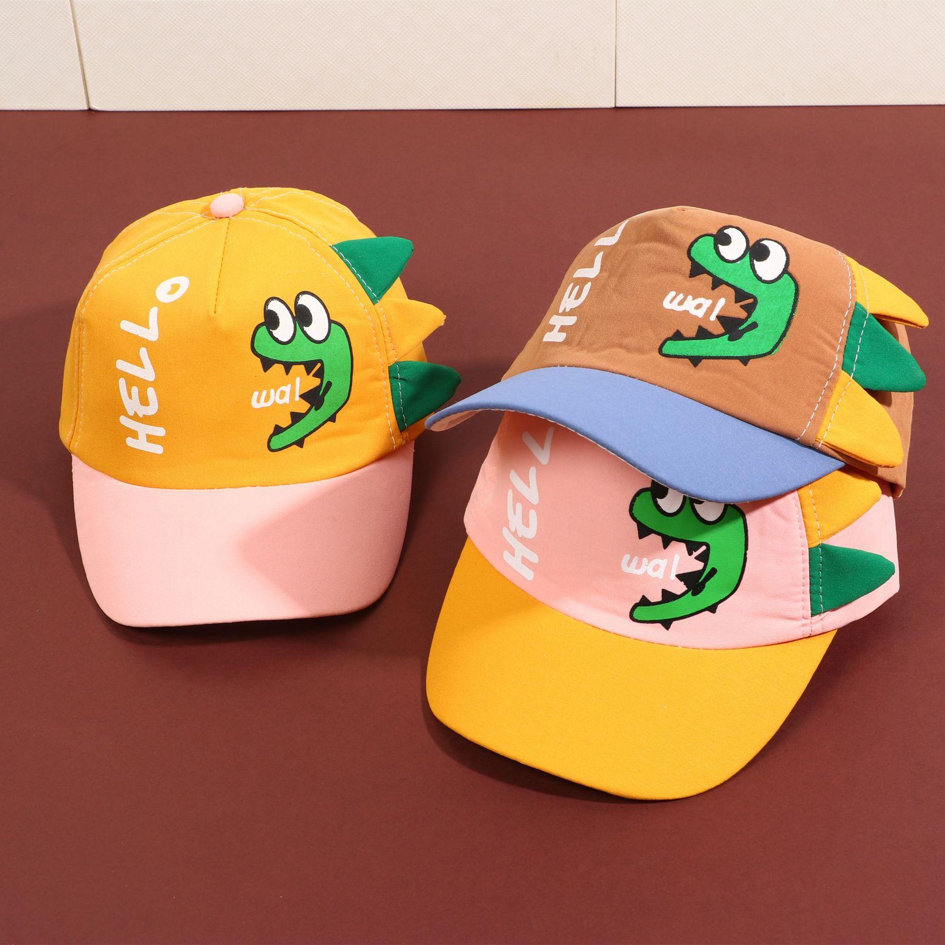 children's baseball cap spring and autumn cartoon dinosaur kids peaked cap boy baby sunhat little boy sun hat