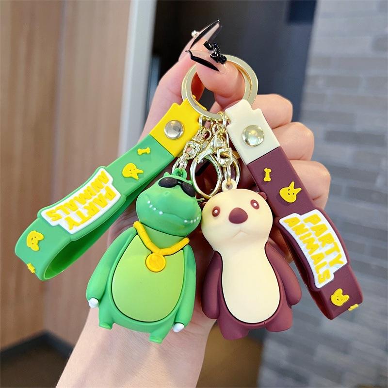 Featured Creative Beast Party Keychain Super Cool Animal Kingdom Orangutan Shiba Inu Sloth Key Chain Gift Wholesale Specification drawing