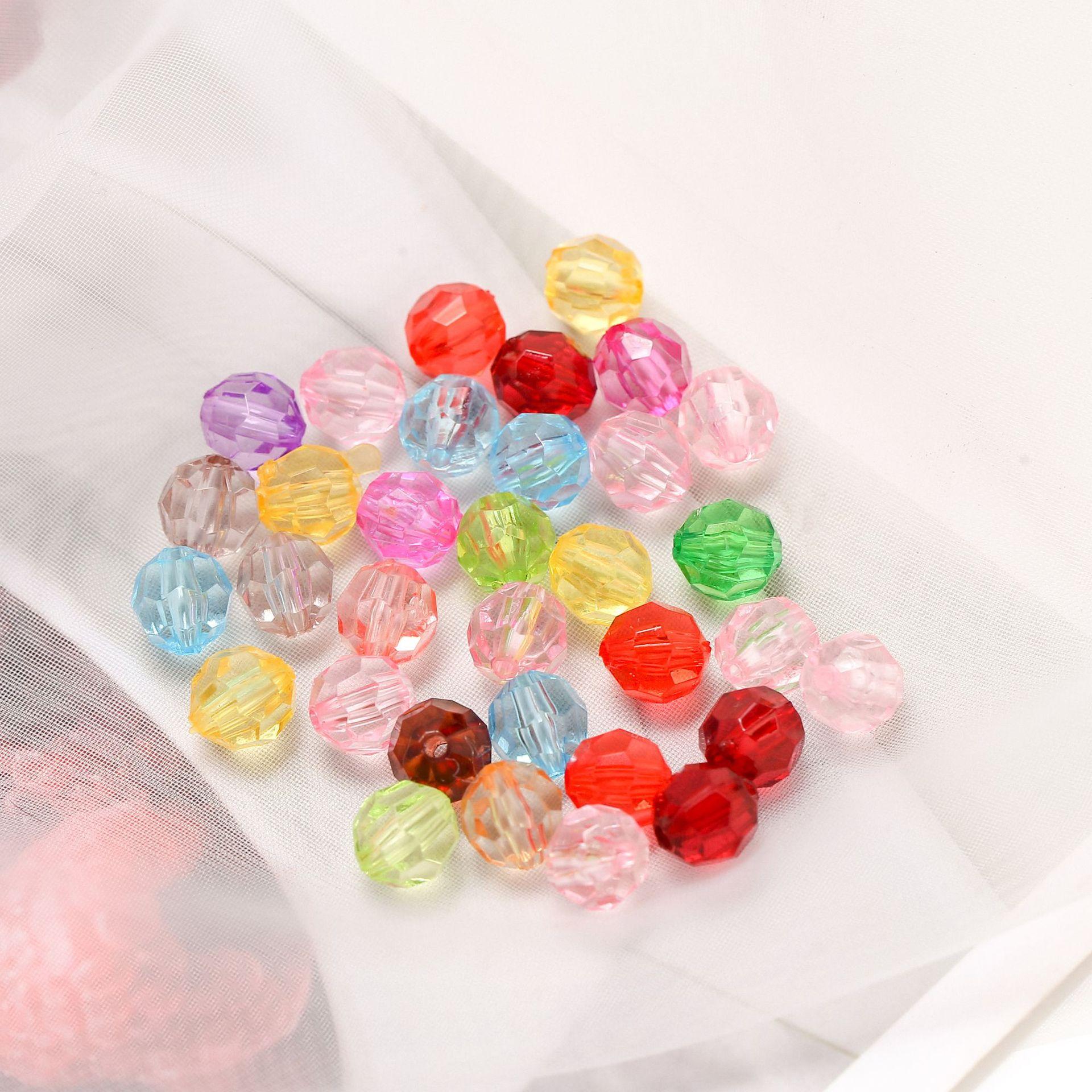 acrylic transparent 32 cut surface horn pearl 4-30mm imitation crystal diy ornament accessories lighting woven bag bead accessories Specification drawing