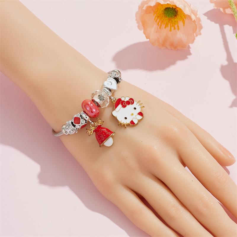 pandora cartoon christmas bracelet female girlfriends bracelet student cute hello kitty cinnamoroll babycinnamoroll pendant bracelet details Picture