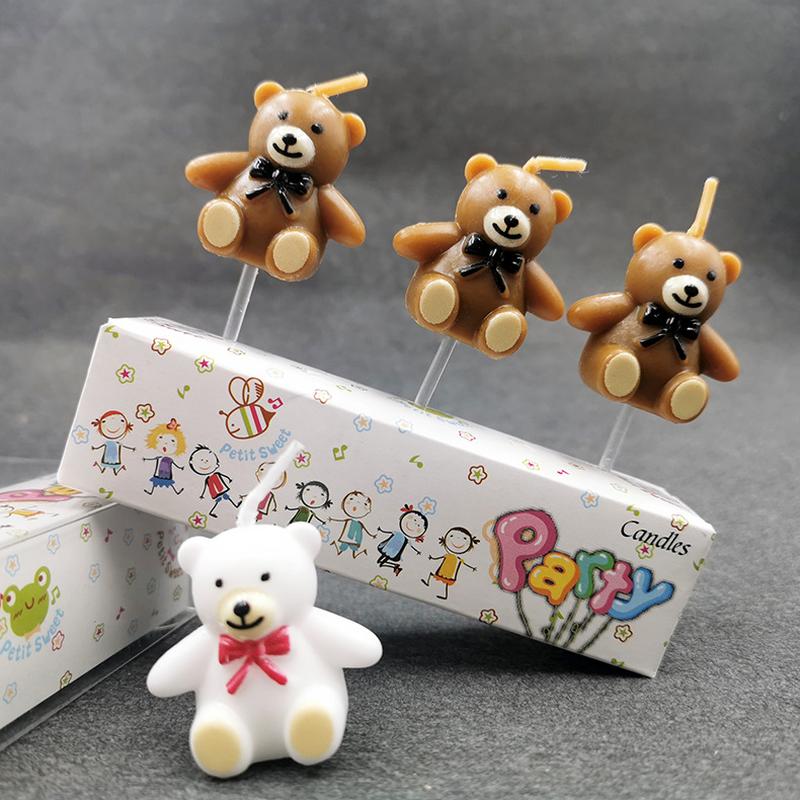 cartoon teddy bear cute bear birthday candle children's birthday party decoration cake birthday candle