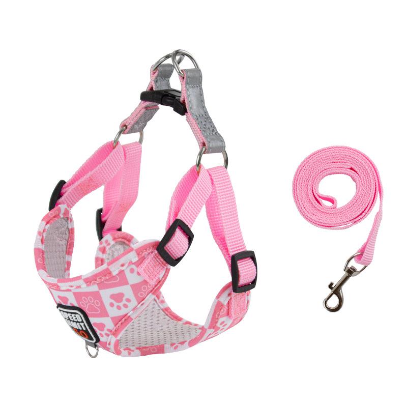 pet hand holding rope new vest reflective dog  chest and back adjustable universal Specification drawing