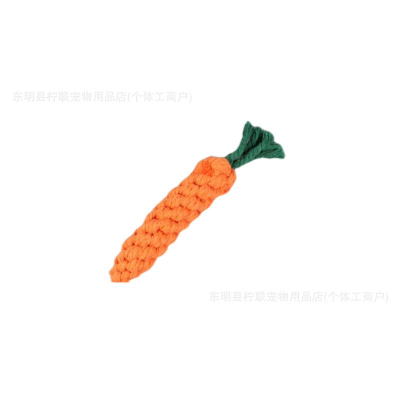 carrot dog toy bite rope molar pet toy woven knot toy the toy dog dog chewing rope the toy dog dog toy Application Scenario