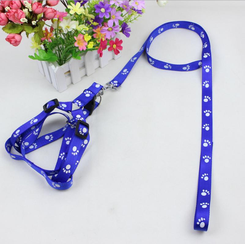 dogs and cats nylon footprints chest back cover hand holding rope pet dog traction chest back nylon footprints pet supplies wholesale Application Scenario