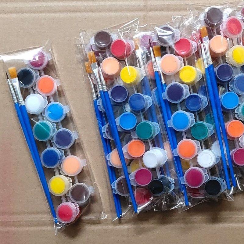 12 Colors 3ml Acrylic Paint Palette Plaster Doll Coloring Paint Finger Painting Drawing Board Coloring DIY Graffiti