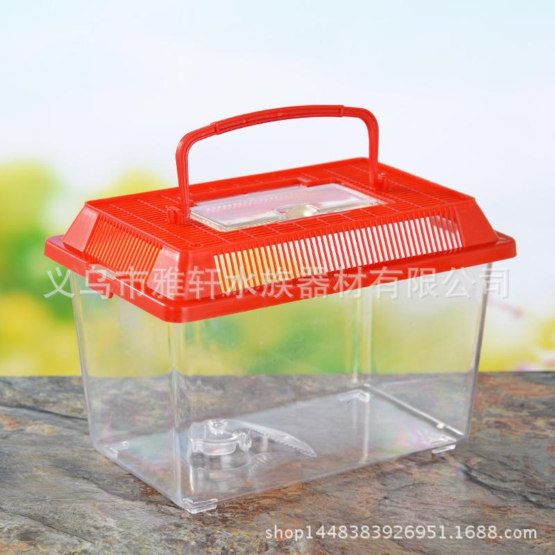 Wholesale Plastic Turtle Box Turtle Jar Tortoise Feeding Fish Tank Fish Globe Pet Box with Drying Table details Picture