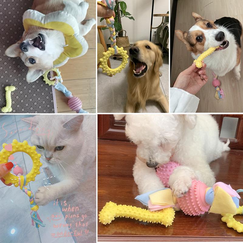 dog toy bite-resistant molar rod toy ball munchkin soothing chews small dog puppy puppy teddy/pomeranian pet supplies dog Application Scenario