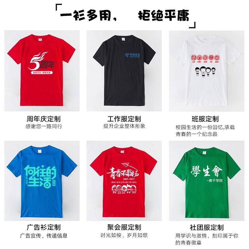 cotton round neck short sleeve t-shirt printed logo men's culture business attire party  shirt work clothes advertising shirt custom lettering Application Scenario
