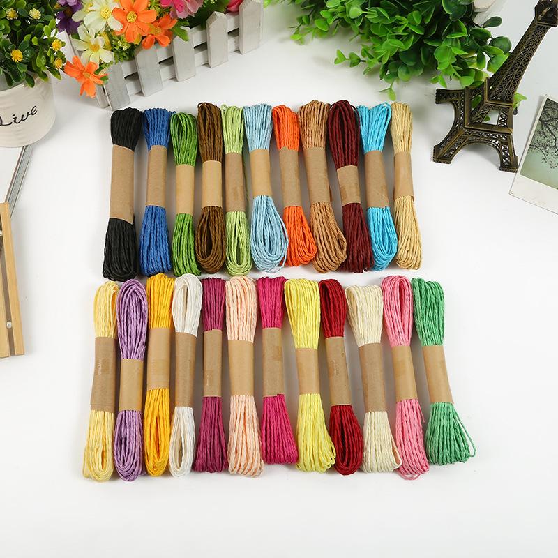 in stock wholesale 2-strand colorful raffia paper rope for hat knitting kraft twine packing box paper rope Application Scenario