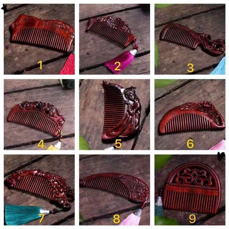 紫檀木梳子紫檀木发簪套装商务礼品礼盒装高品质梳子过节礼盒套装国潮系列