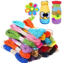 24 colors long color paper string stickers children diy handmade material kindergarten art and craft hanging ornament decorative rope woven