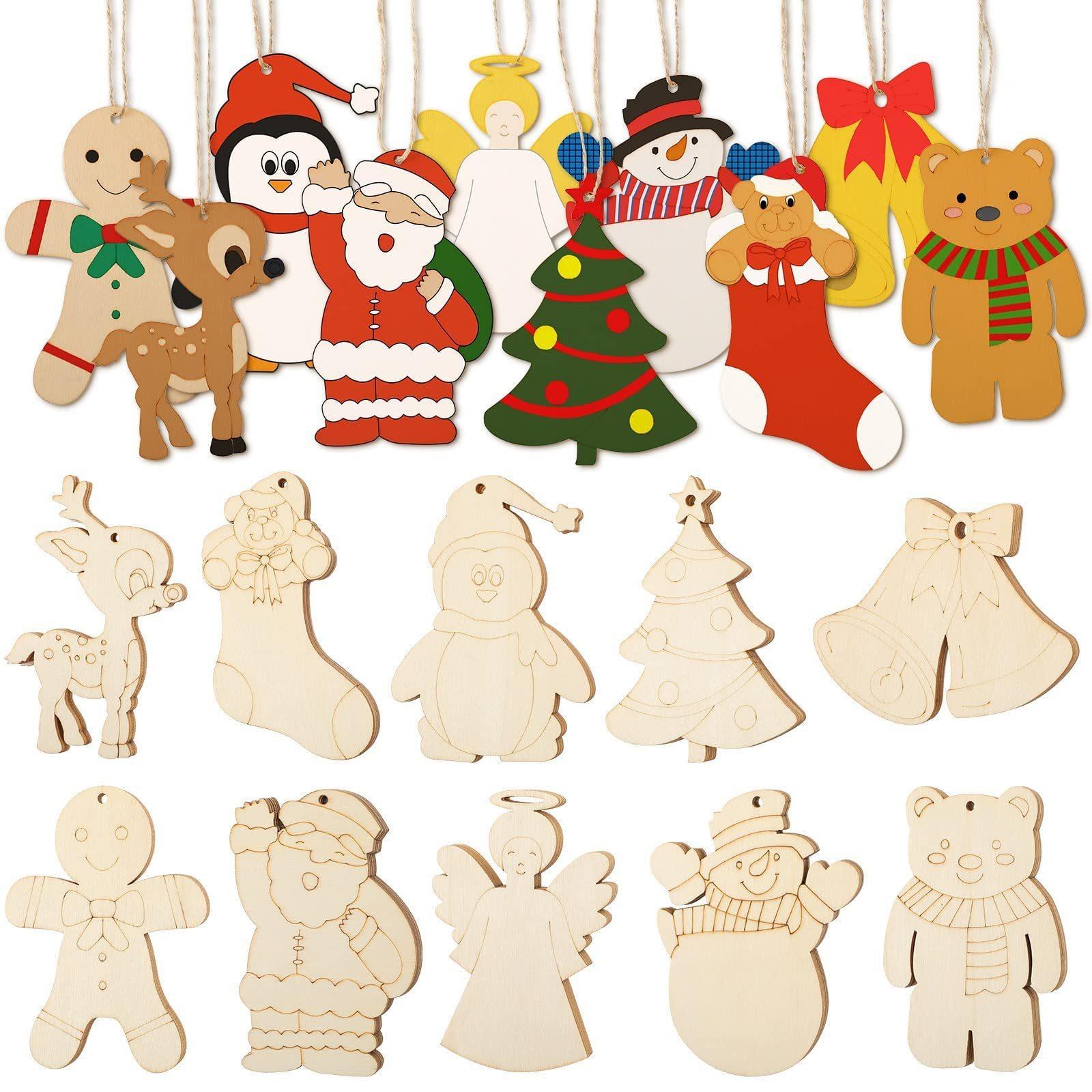 christmas cross-border e-commerce hot-selling product christmas tree small pendant wooden craftwork party decorations wood products