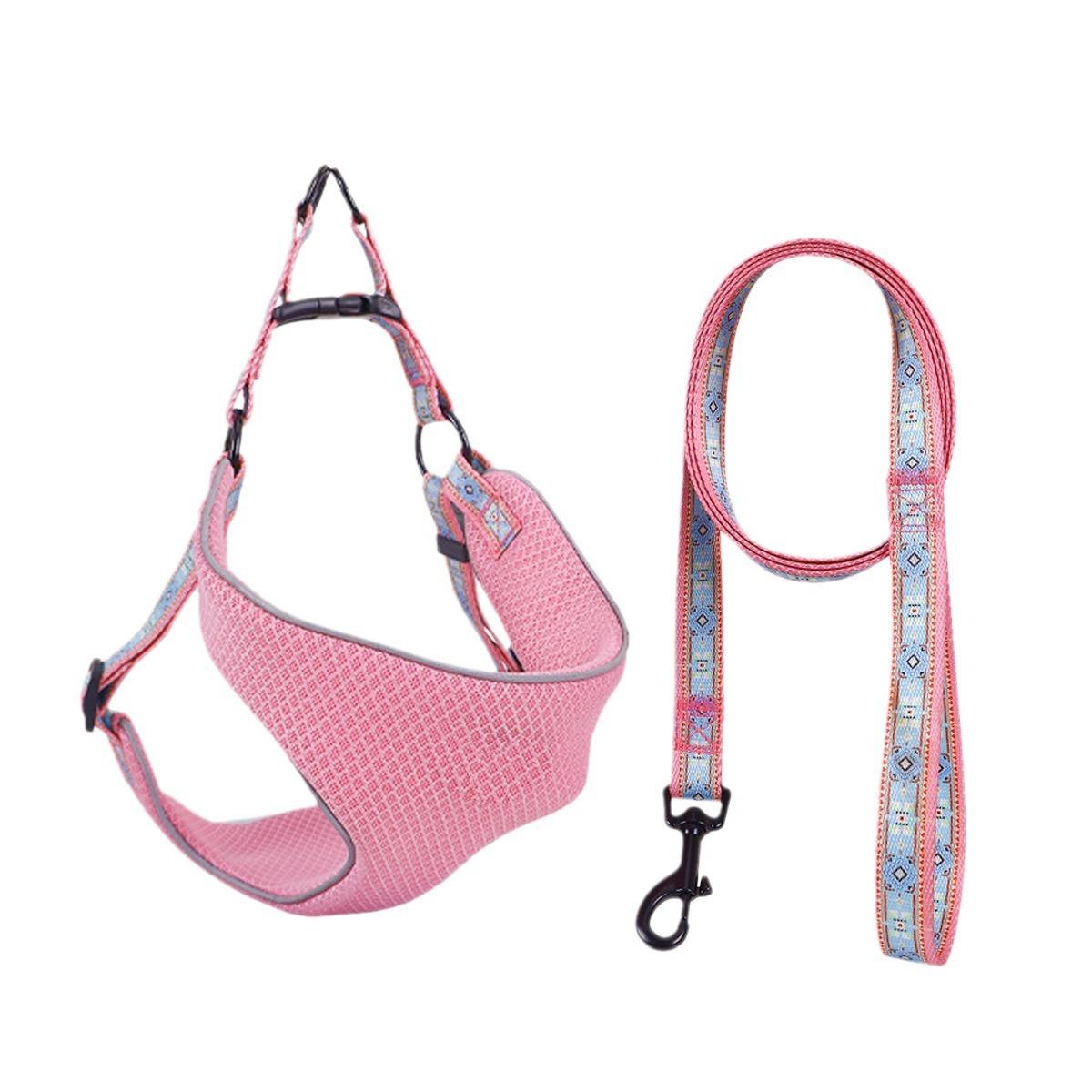 Amazon Pet Printing Chest and Back Dog Breathable Chest Strap Outing Dog Hand Holding Rope Anti-Lost Dog Leash Item Picture